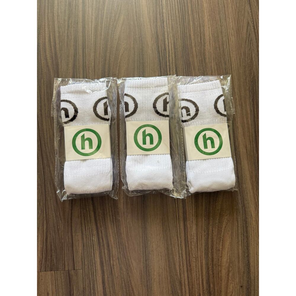 Hidden NY Circle Logo Crew Socks White NWT